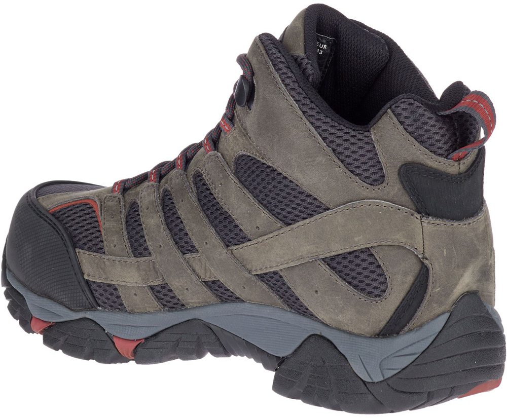 Kozaki Merrell Męskie Brązowe - Moab Vertex Mid Waterproof Comp Toe - 619428-ZAY